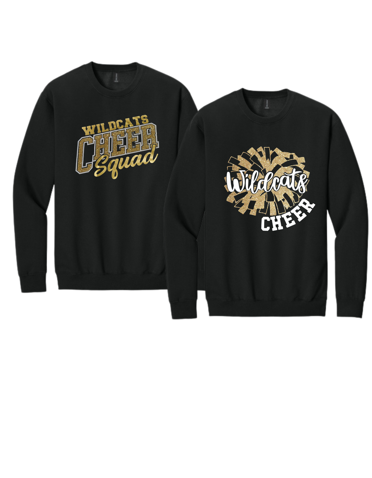 WWJR Glitter Cheer Gildan Heavy Crewneck Sweatshirt Youth & Adult