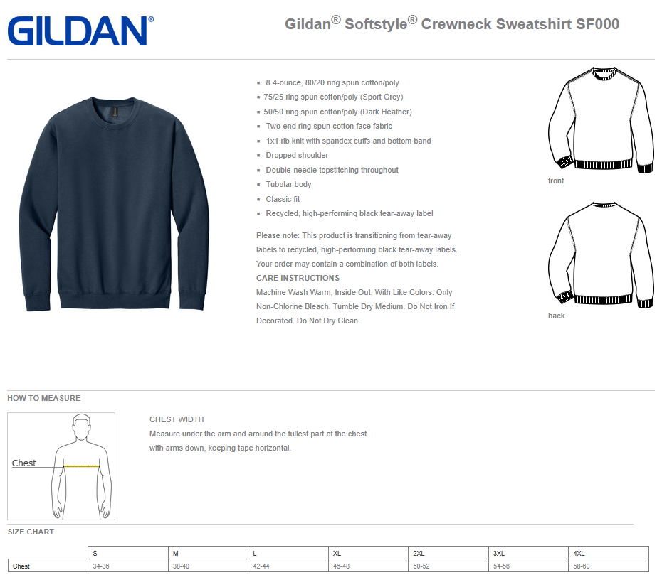 WWJR Glitter Cheer Gildan Heavy Crewneck Sweatshirt Youth & Adult