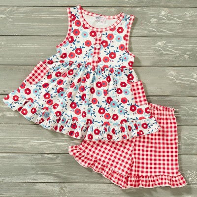 Pete & Lucy Pretty Patriotic 2 pc Set 12/18 months