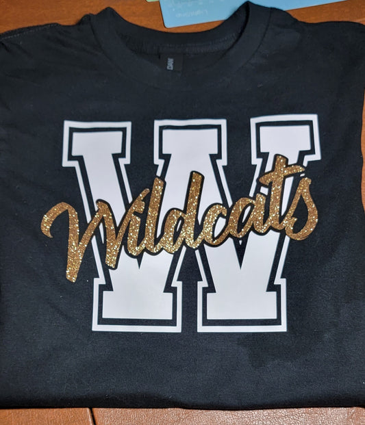 WWJR Wildcats Glitter logo Fundraiser Item Youth and Adult