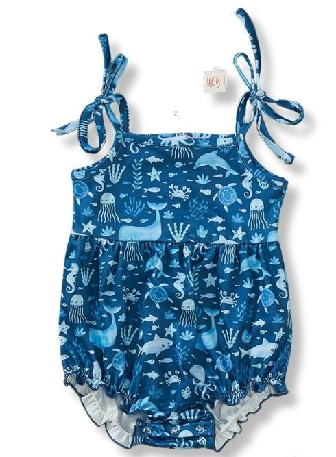 Pete & Lucy Under the Sea Girls infant Romper 0/3 months