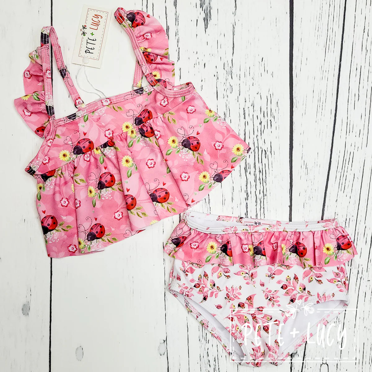 Pete & Lucy Sweet Ladybugs Swimsuit