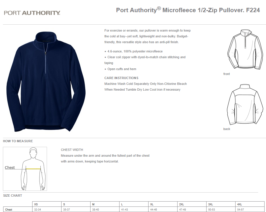 WWJR Wildcats Embroidered Port Authority® Microfleece 1/2-Zip Pullover