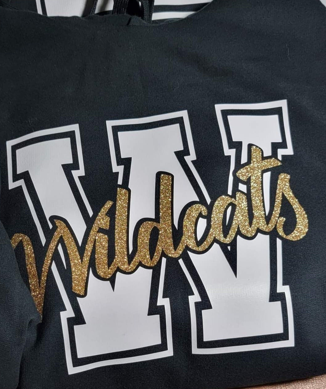 WWJR Wildcats Glitter logo Fundraiser Item Youth and Adult