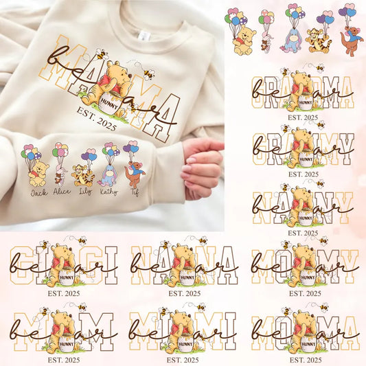 Custom Mama Bear Crewneck with custom names on sleeve